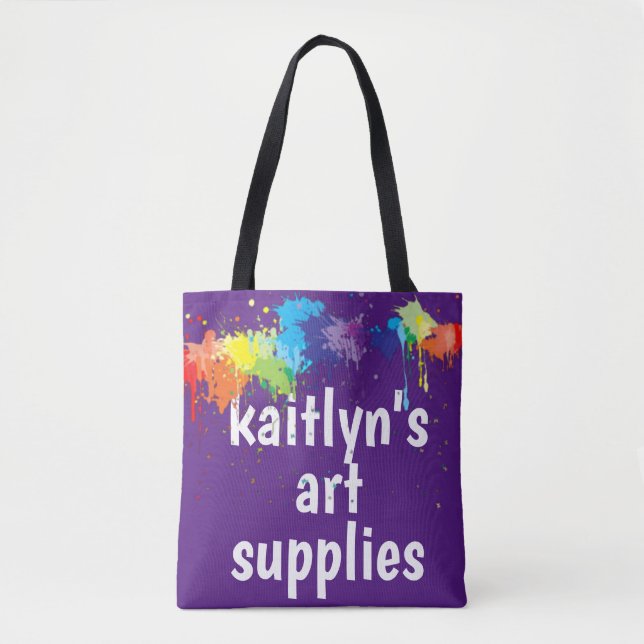 Cute personalised Art Supply Tote Bag (Front)