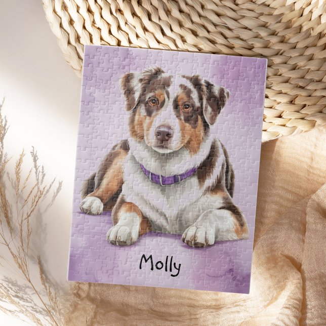 Cute Personalised Australian Shepherd Jigsaw Puzzle (Creator Uploaded)