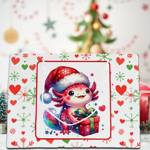 Cute Personalised Axolotl Christmas Large Gift Bag