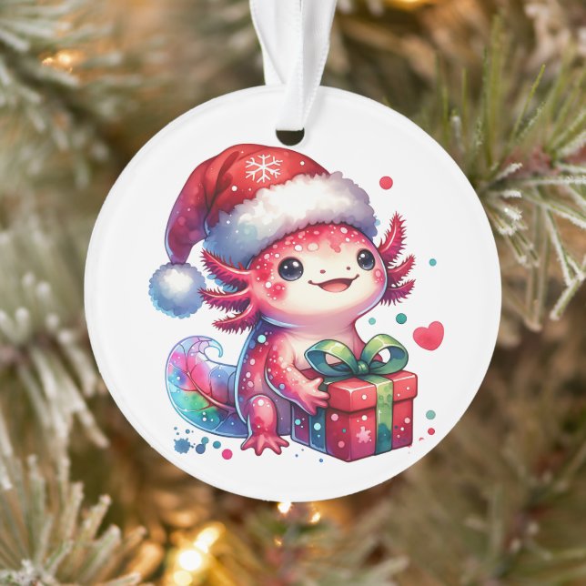 Cute Personalised Axolotl Christmas Ornament (Tree)