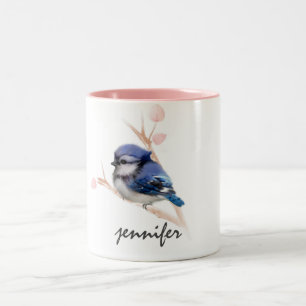 Cute Personalised Baby Blue Jay Bird Mug