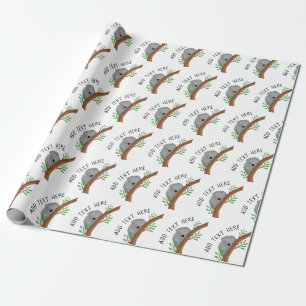 Cute Personalised Baby Koala Bear Baby Shower Wrapping Paper