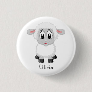 Cute Personalised Baby Lamb  3 Cm Round Badge