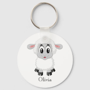 Cute Personalised Baby Lamb Keychain