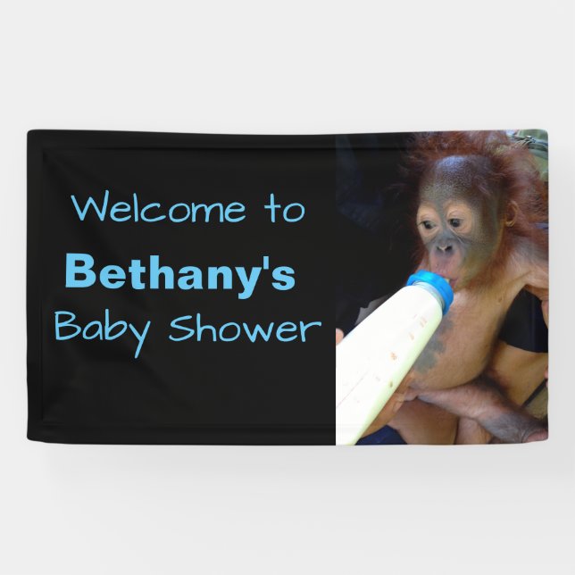 Cute Personalised Baby Shower welcome Banner (Horizontal)