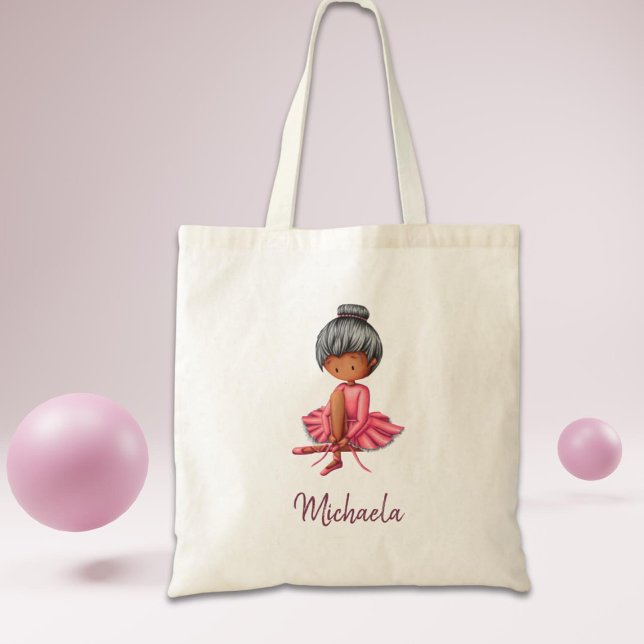 Cute Personalised Ballet Dancer Tote Bag (Creator Uploaded)
