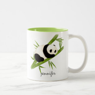 Cute Personalised Bamboo Tree Panda Bear Mug