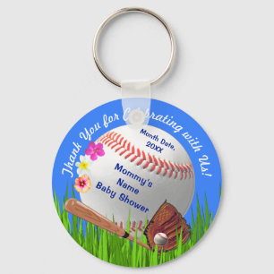 Cute Personalised Baseball Baby Shower Favours Key Ring