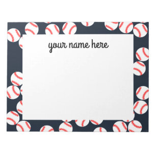Cute Personalised Baseball Notepad