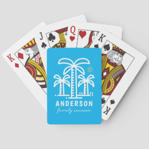Cute Personalised Beach Family Reunion Playing Cards
