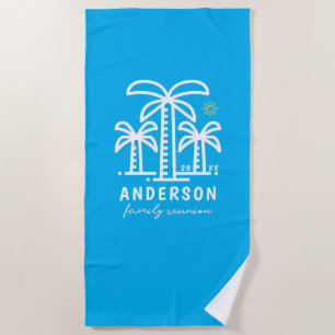 Cute Personalised Beach Family Reunion Towel
