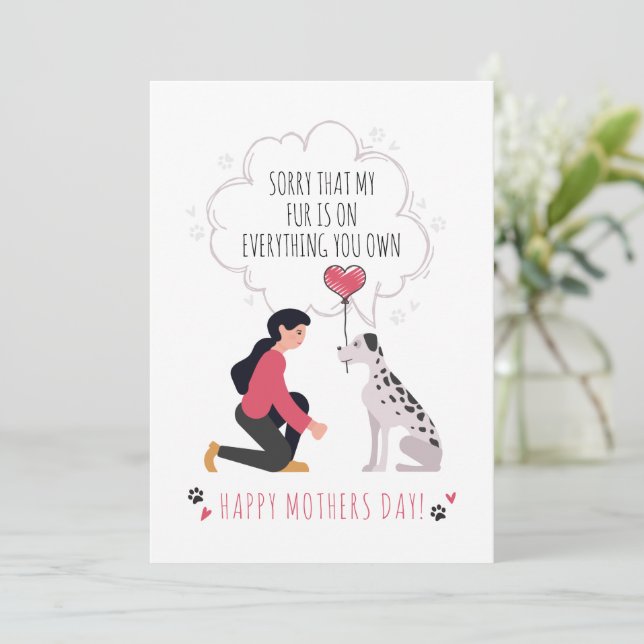 Cute Personalised Best Dog Mum Mothers Day  Holiday Card (Standing Front)