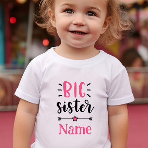 Cute Personalised Big Sister Baby T-Shirt