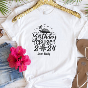 Cute Personalised Birthday Cruise Ship Family  T-Shirt