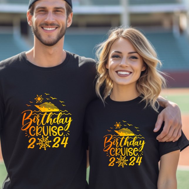 Cute Personalised Birthday Cruise Ship Family Trip T-Shirt (Creator Uploaded)