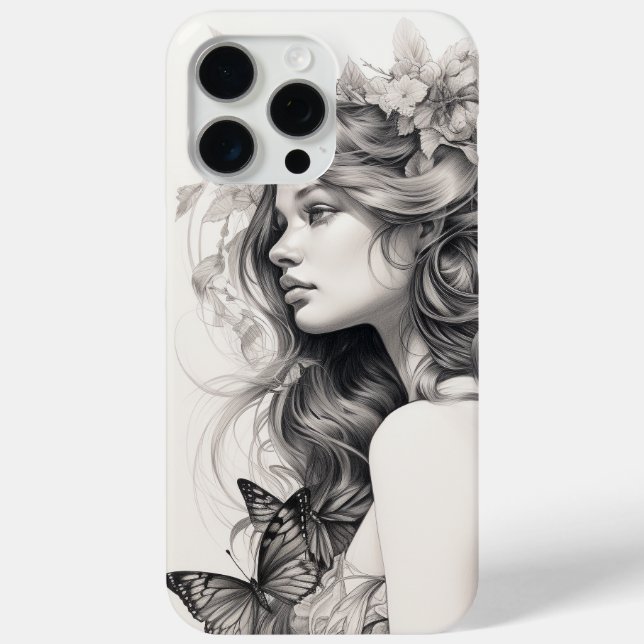 Cute Personalised Black Floral Wildflower Case-Mat Case-Mate iPhone Case (Back)