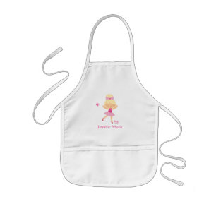 Cute personalised blonde hair ballerina apron