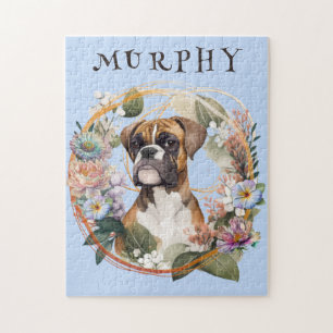 Cute Personalised Boxer Dog Jigsaw Puzzle