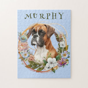 Cute Personalised Boxer Dog Jigsaw Puzzle