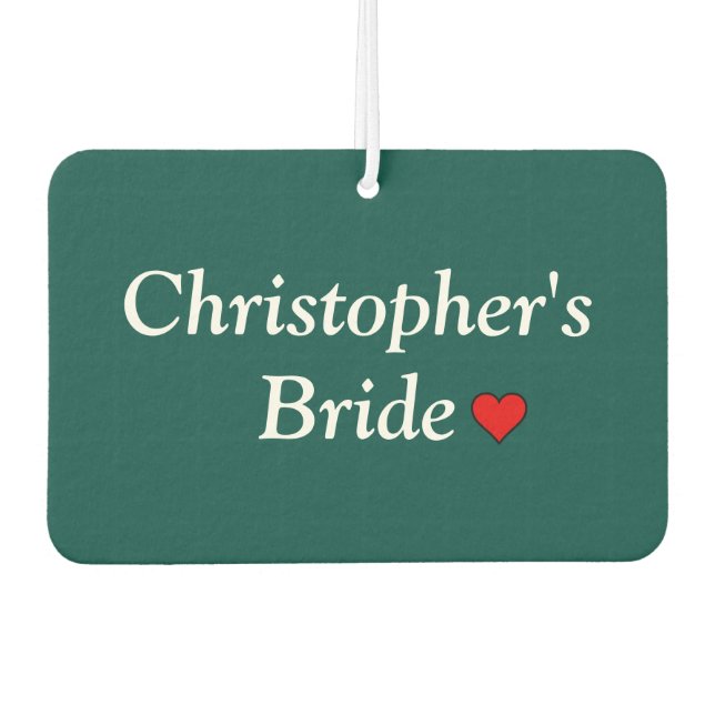 Cute Personalised Bridal Wedding Car Air Freshener (Front)