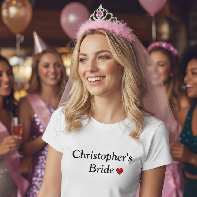 Cute Personalised Bridal Wedding T-Shirt (Creator Uploaded)