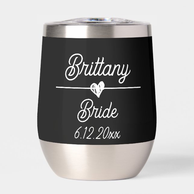 Cute Personalised Bride Black and White (Front)