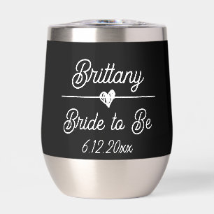 Cute Personalised Bride to be Black and White