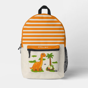 Cute Personalised Brontosaurus Dinosaur School Printed Backpack