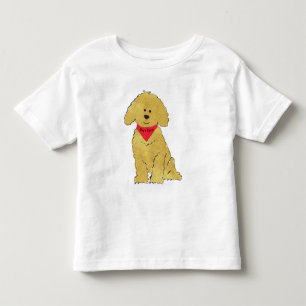 Cute Personalised Cartoon Goldendoodle Puppy Toddler T-Shirt