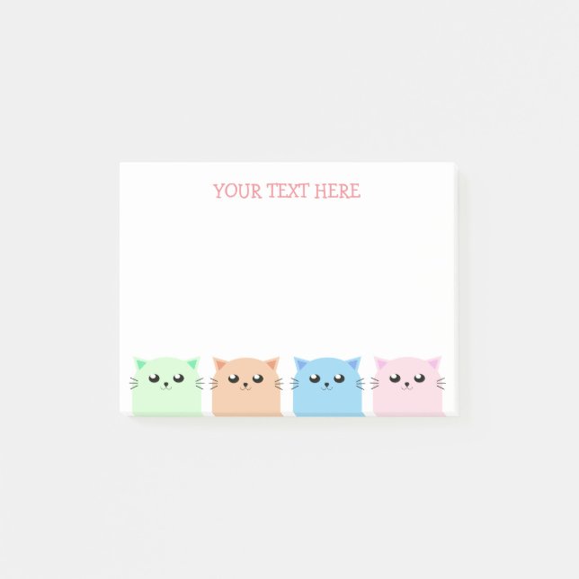 Cute Personalised Cat Lovers Post-it Notes (Front)