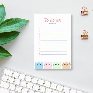 Cute Personalised Cat Lovers To Do List Post-it Notes