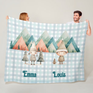 Cute personalised christmas blanket for couple