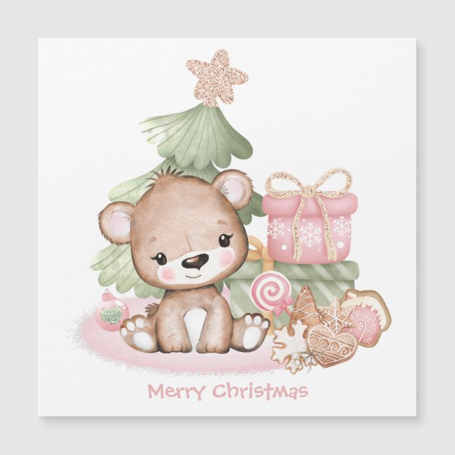 Cute Personalised Christmas Magnetic card  (Front)