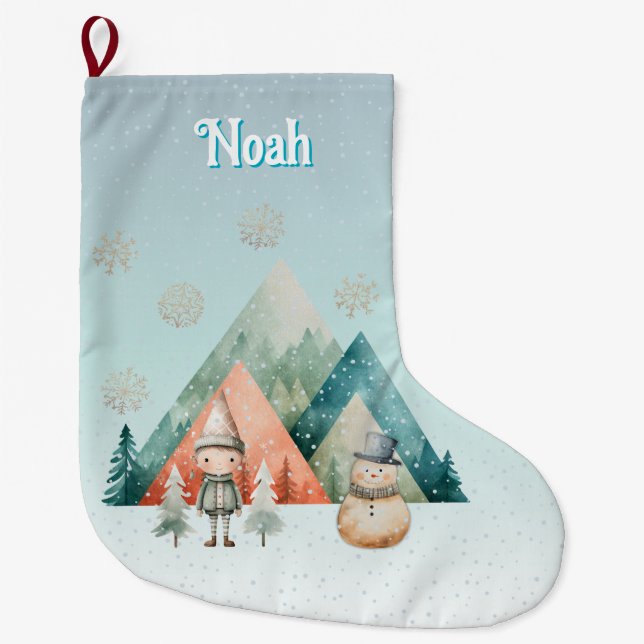 cute personalised christmas stocking (Front)
