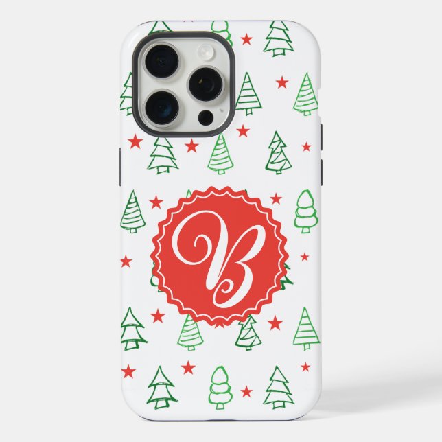Cute Personalised Christmas tree iPhone Case (Back)