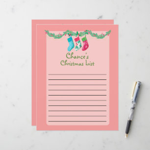 Cute Personalised Christmas Wish List for Santa