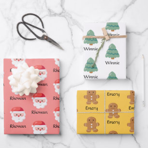 Cute Personalised Christmas Wrapping Paper Sheets