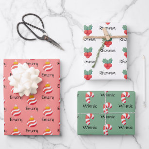 Cute Personalised Christmas Wrapping Paper Sheets