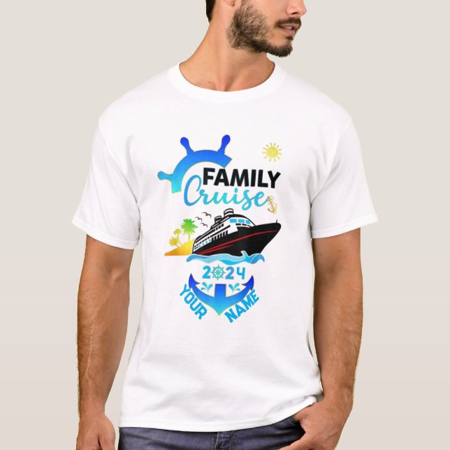 Cute Personalised Cruise Ship Family Trip T-Shirt (Front)