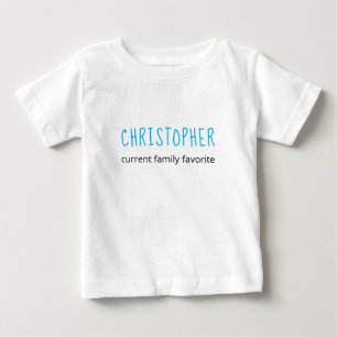 Cute Personalised Current Family Favourite Boy Blu Baby T-Shirt