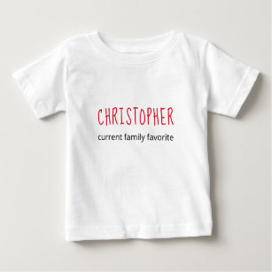 Cute Personalised Current Family Favourite Red Baby T-Shirt