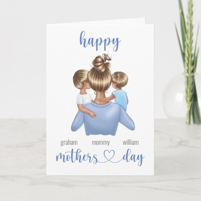 Cute Personalised Custom Name Happy Mothers Day Card (Front)