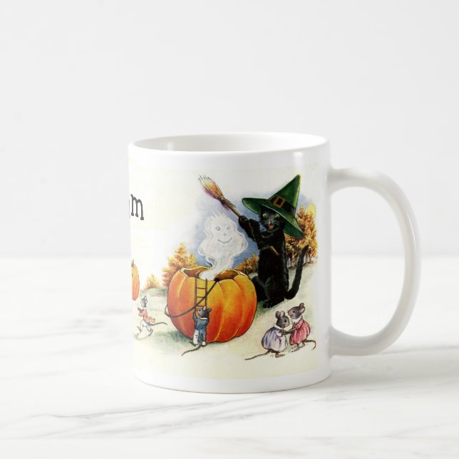 Cute Personalised Custom Vintage Halloween Mug (Right)