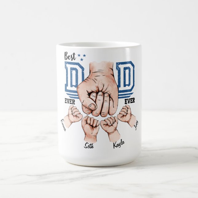 Cute Personalised Dad Fist Bump Coffee Mug (Center)