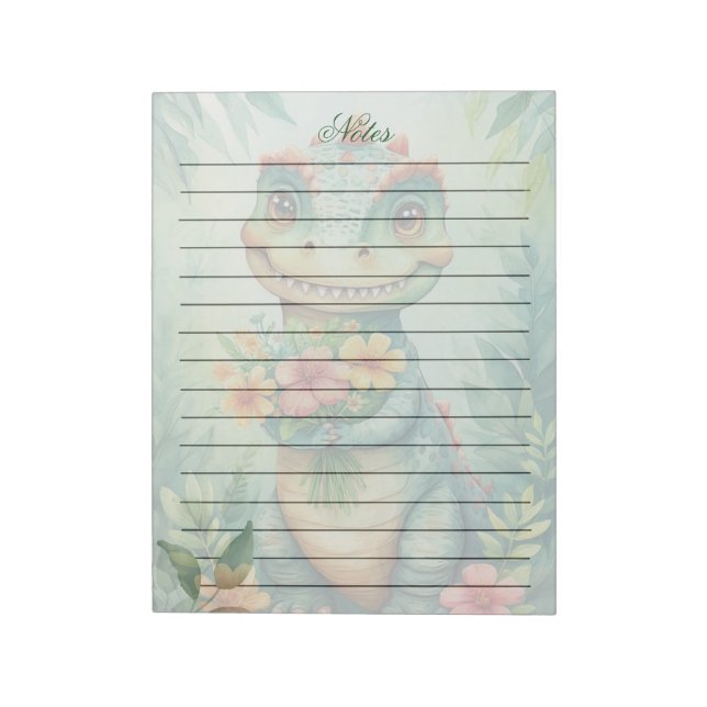 Cute Personalised Dino Notepad (Rotated)