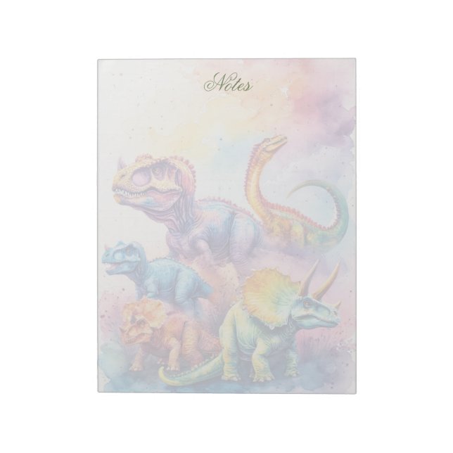 Cute Personalised Dino Notepad (Rotated)
