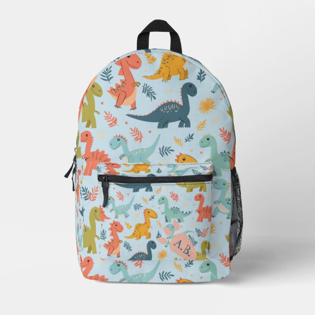 Cute  Personalised Dinosaur Backpack (Front)