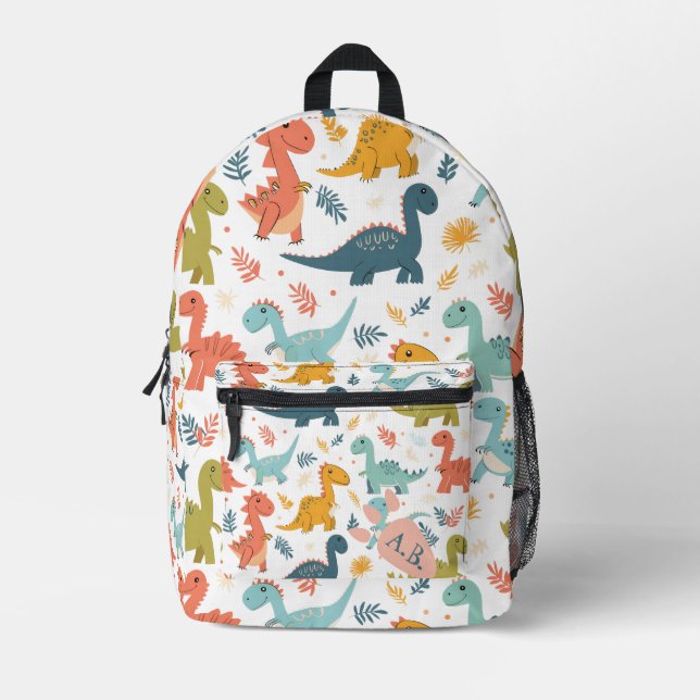 Cute  Personalised Dinosaur Backpack (Front)