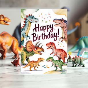 Cute Personalised Dinosaur Birthday  Card