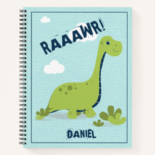 Cute Personalised Dinosaur Notebook